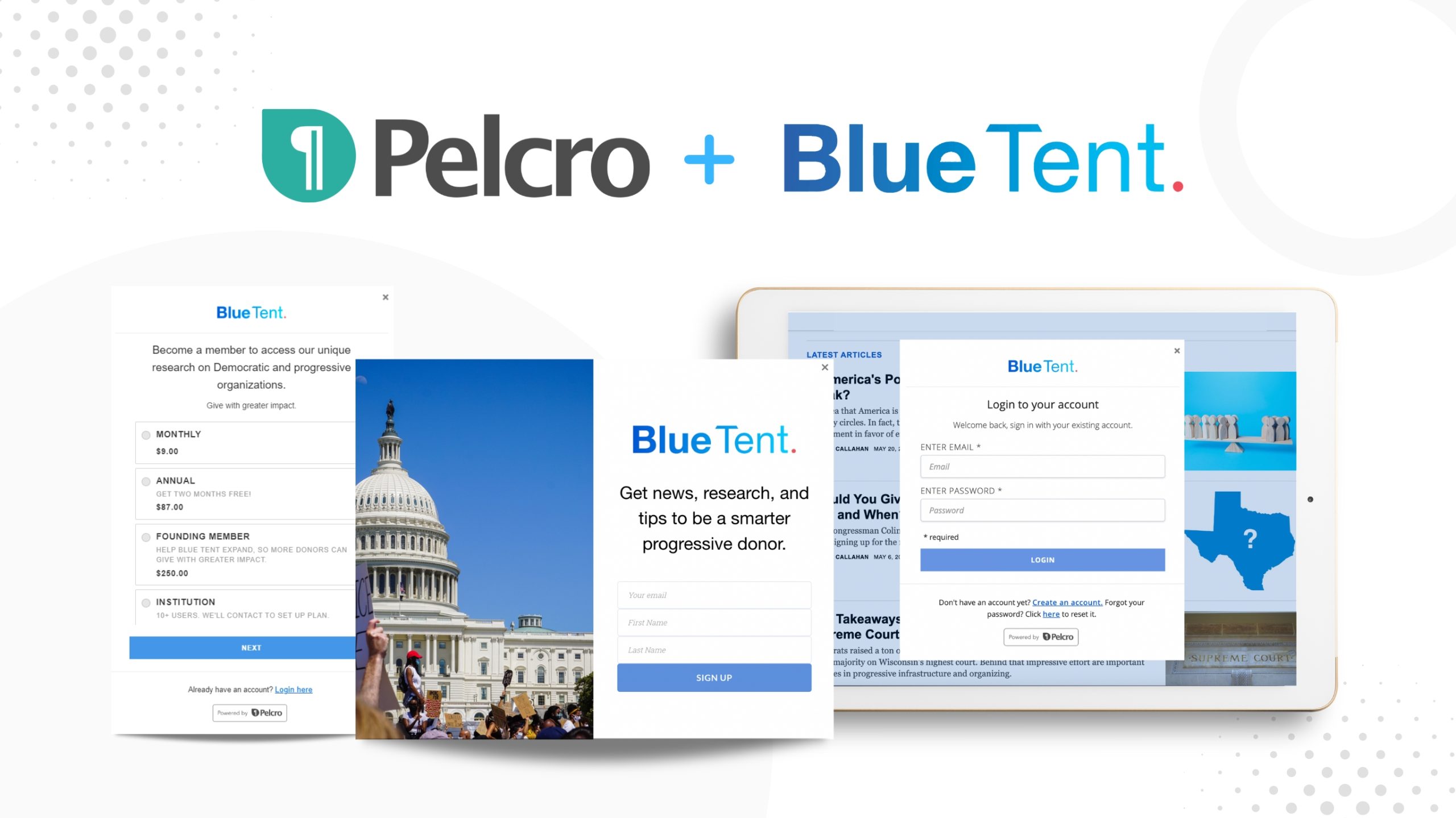 Pelcro+ Blue Tent partnership